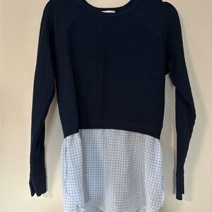 Club Monaco Waffle Knit Dark Blue Sweater